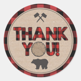 Lumberjack Party Favor Labels Hartelijk dank Stick