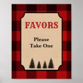 Lumberjack Party Favor Sign Red Pset Poster (Voorkant)