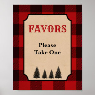 Lumberjack Party Favor Sign Red Pset Poster