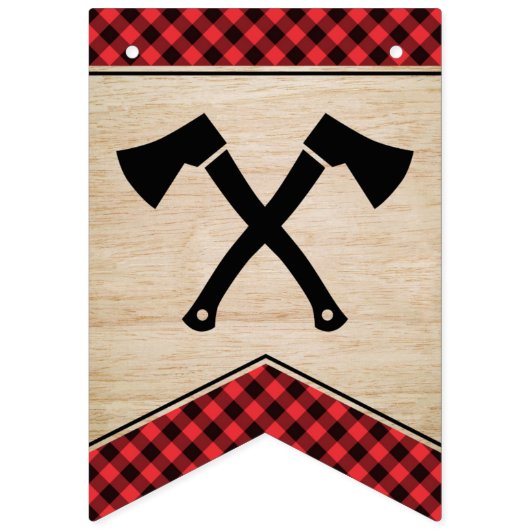 Lumberjack Party Gelukkige Verjaardag Bunting Bann Vlaggetjes (Eerste vlag)