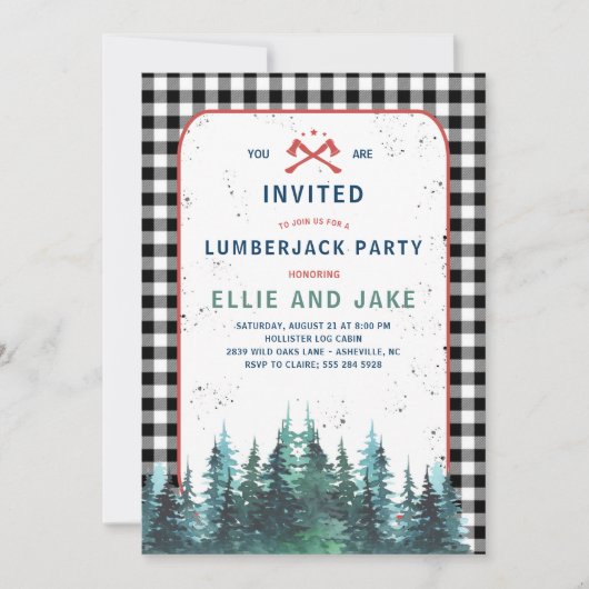 Lumberjack Party Invitation Kaart (Voorkant)