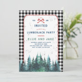 Lumberjack Party Invitation Kaart (Staand voorkant)