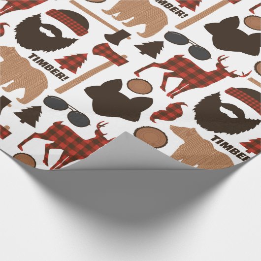Lumberjack Patroon Cadeaupapier (Hoek)