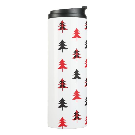 Lumberjack Pattern Cute Kerstmis Patroon Thermosbeker (Gedraaid links)