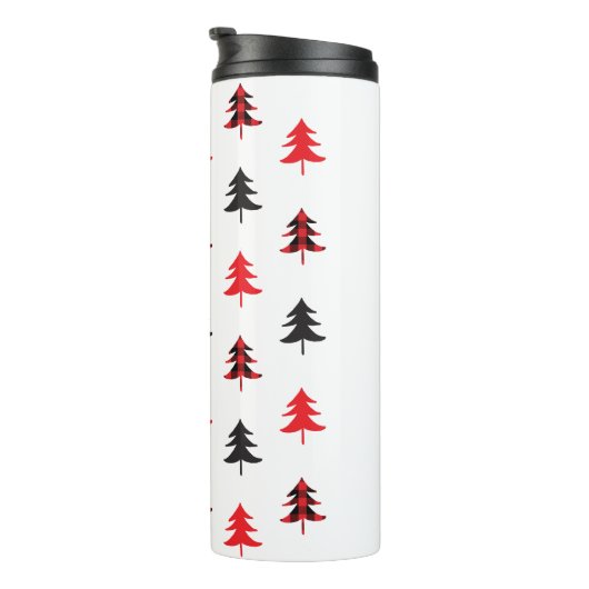 Lumberjack Pattern Cute Kerstmis Patroon Thermosbeker (Geroteerd rechts)