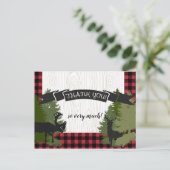 Lumberjack Plaid Baby Boy Briefkaart Bedankt Notit (Staand voorkant)