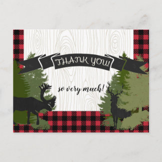 Lumberjack Plaid Baby Boy Briefkaart Bedankt Notit