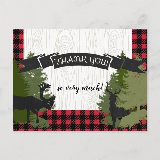Lumberjack Plaid Baby Boy Briefkaart Bedankt Notit (Voorkant)