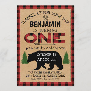 Lumberjack Plaid Beer Birthday Uitnodiging