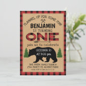 Lumberjack Plaid Beer Verjaardagsuitnodiging Kaart (Staand voorkant)