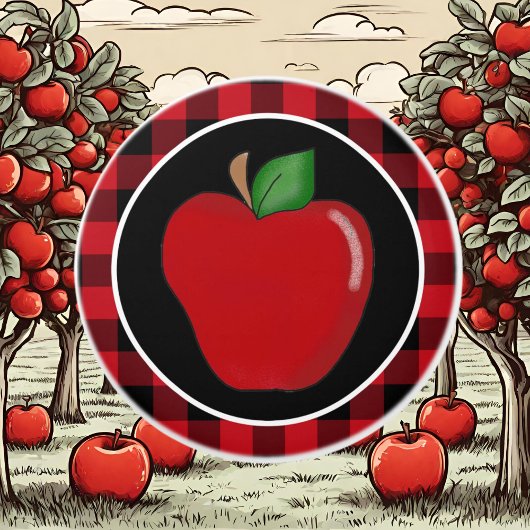 Lumberjack plaid Country keuken appel Keramische Knop