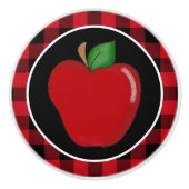 Lumberjack plaid Country keuken appel Keramische Knop (Voorkant)