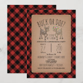 Lumberjack Plaid Deer Gender Reveal Kaart (Voorkant / Achterkant)