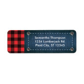 Lumberjack Plaid en Jean Adreslabel Etiket (Voorkant)