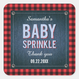 Lumberjack Plaid en Jean Baby shower Sticker