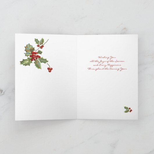 Lumberjack Plaid en Poinsettia Spray UW FOTO Kaart (Binnen)