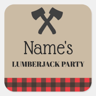 Lumberjack Plaid Rode Label Verjaardagsfeestje Sti