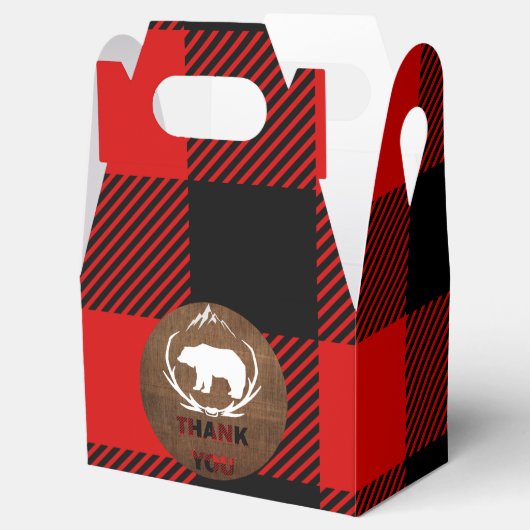 Lumberjack Plaid Verjaardag Dank u Bedankdoosjes (Geopend)