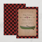 Lumberjack Play Canoe + Arrows Wedding Reception Informatiekaartje (Voorkant / Achterkant)