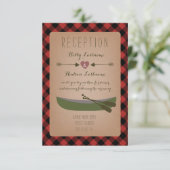 Lumberjack Play Canoe + Arrows Wedding Reception Informatiekaartje (Staand voorkant)