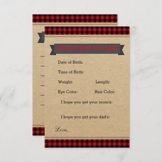 Lumberjack Predications for Baby Advice Parent Kaa Advieskaart (Voorkant / Achterkant)