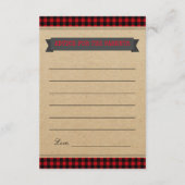 Lumberjack Predications for Baby Advice Parent Kaa Advieskaart (Achterkant)