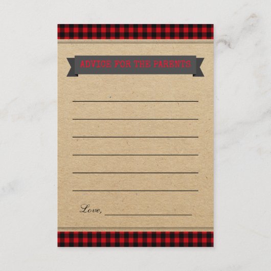 Lumberjack Predications for Baby Advice Parent Kaa Advieskaart (Achterkant)