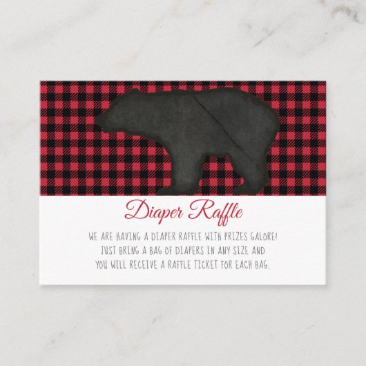 Lumberjack Pset Black Beer Baby Boy Diaper Raffle Informatiekaartje (Voorkant)