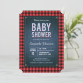Lumberjack Pset en Jean Baby shower Invitation Kaart (Staand voorkant)