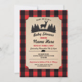Lumberjack Red Baby shower Woodland Invite Kaart (Voorkant)