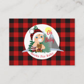 Lumberjack Red Black Pset Cute Baby shower Informatiekaartje (Achterkant)