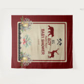 Lumberjack Red Buffalo Baby shower achtergrond Wandkleed (Voorkant (horizontaal))