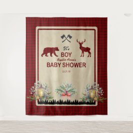 Lumberjack Red Buffalo Baby shower achtergrond Wandkleed