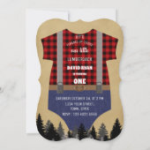 Lumberjack Red Buffalo Baby Suit 1e verjaardag Kaart (Achterkant)