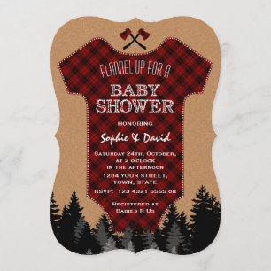 Lumberjack Red Buffalo Baby Suit Baby shower Kaart