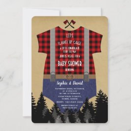 Lumberjack Red Buffalo Baby Suit Baby shower Kaart