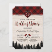 Lumberjack Red Buffalo Barn Wedding Couple Shower Kaart (Voorkant)