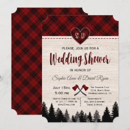 Lumberjack Red Buffalo Barn Wedding Couple Shower Kaart