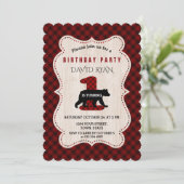 Lumberjack Red Buffalo Beer Verjaardag ONE Kaart (Staand voorkant)