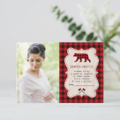 Lumberjack Red Buffalo fotoboek voor Baby Informatiekaartje (Staand voorkant)