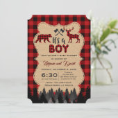 Lumberjack Red Buffalo Little Boy Baby shower Kaart (Staand voorkant)