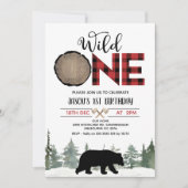 Lumberjack Red Buffalo Plaid Beer 1e verjaardag Kaart (Voorkant)