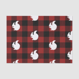 Lumberjack Red Buffalo Plaid Eekhoorn Patroon Holi Tissuepapier