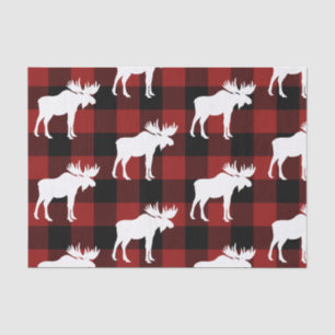 Lumberjack Red Buffalo Plaid Moose Patroon Vakanti Tissuepapier