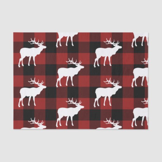 Lumberjack Red Buffalo Pset Buck Pattern Holiday Tissuepapier (Voorkant)