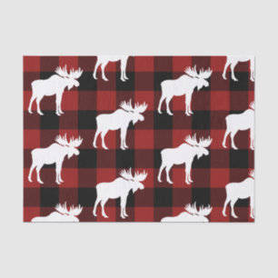 Lumberjack Red Buffalo Pset Moose Pattern Holiday Tissuepapier