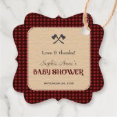Lumberjack Red Buffalo Wilde Hunter Baby shower Bedankjes Labels (Achterkant)
