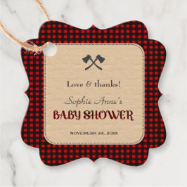 Lumberjack Red Buffalo Wilde Hunter Baby shower Bedankjes Labels
