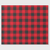 Lumberjack Red en zwarte vlecht Cadeaupapier (Vlak)