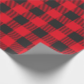 Lumberjack Red en zwarte vlecht Cadeaupapier (Hoek)